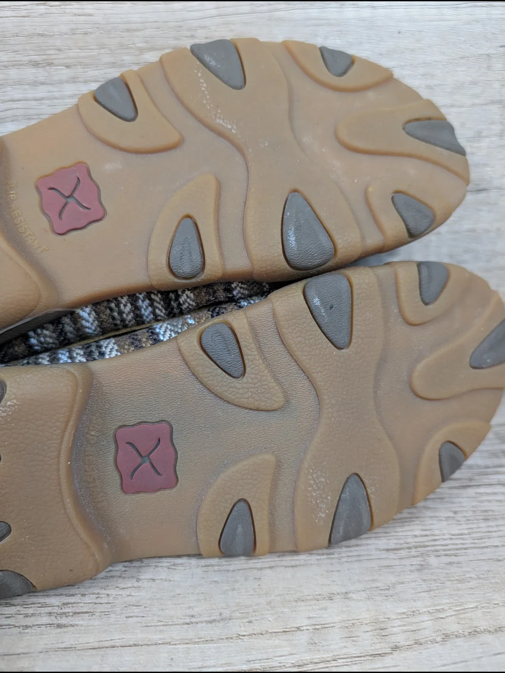 TWISTED X Boots Moc Loafers Womens Size 7 M Brown Woven Toe Lace Up Boat Shoes